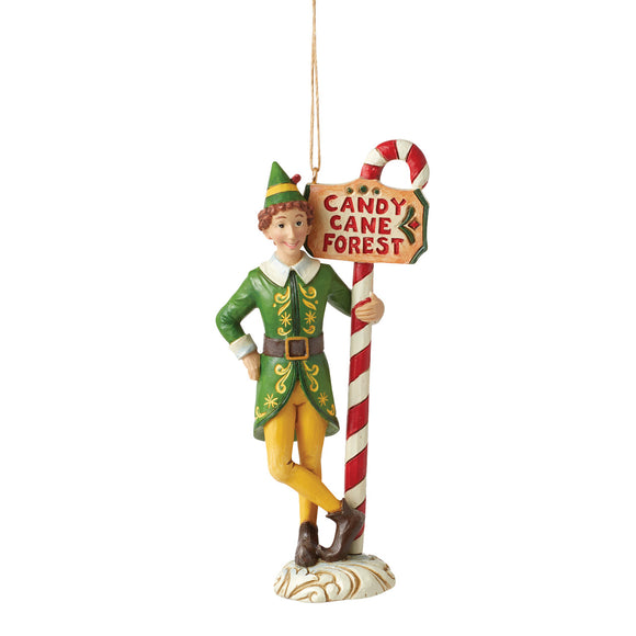 Buddy Elf Candy Cane Ornament by Jim Shore