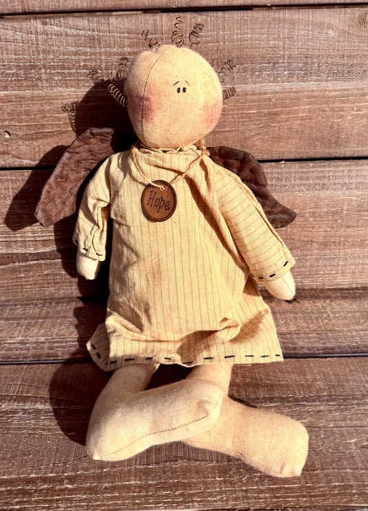 Sitting Plush Homespun Angel