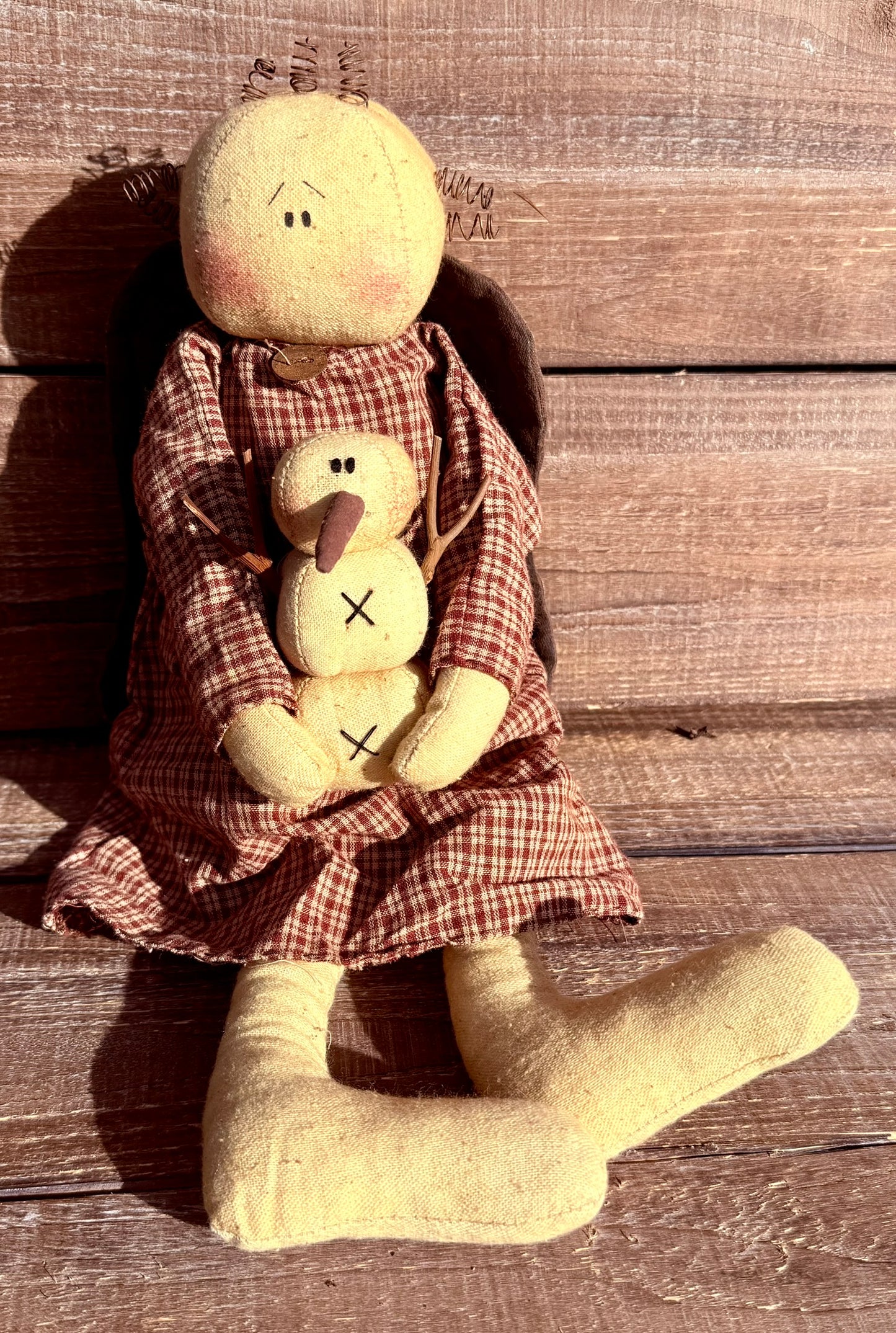 Sitting Plush Homespun Angel - 3 Styles