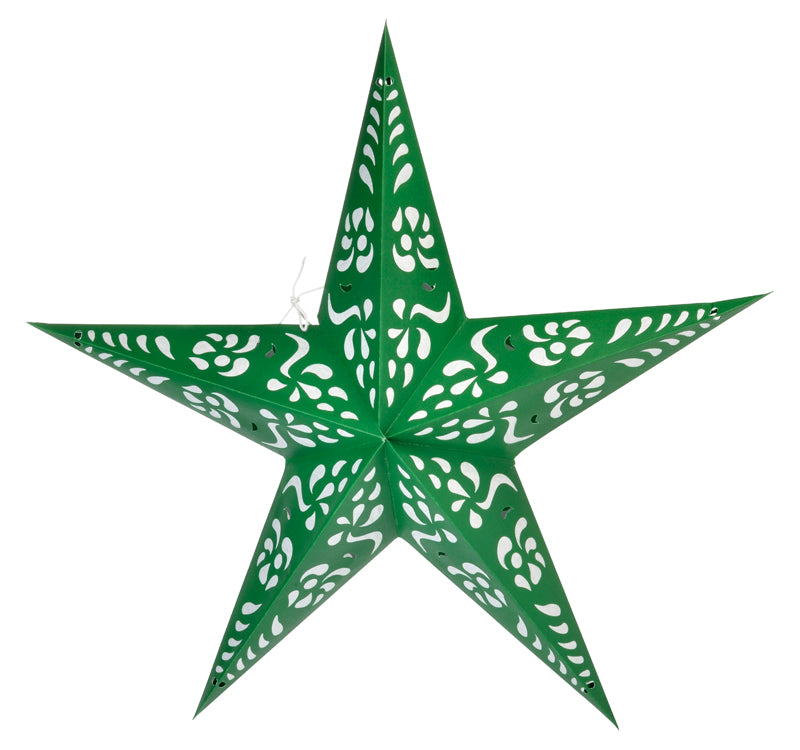 24" Green Punch Paper Star Lantern (Light Not Included)