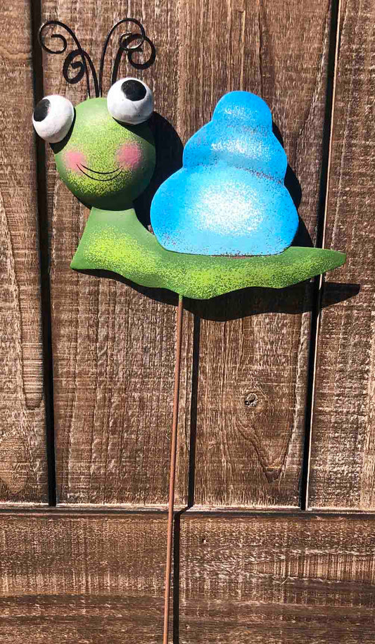 Smiley Snail Garden Stake - 3 colors