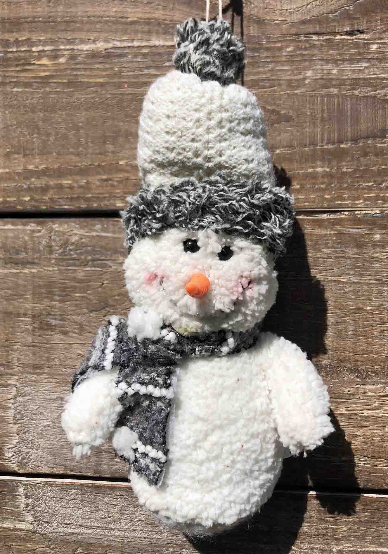 Silver Snowman Ornament