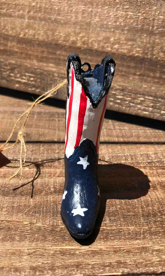 US Flag Boot Ornament