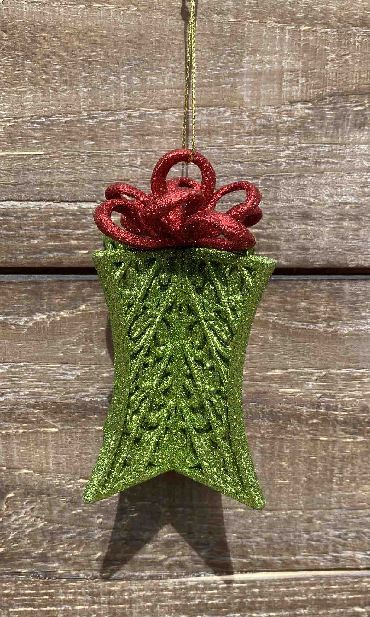 Glitter Filigree Present Ornament - 3 Styles