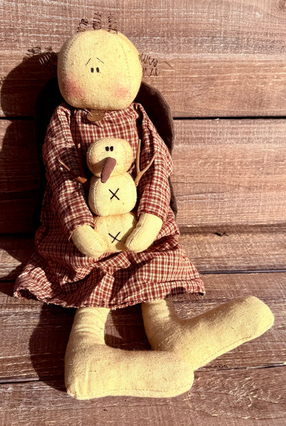 Sitting Plush Homespun Angel - 3 Styles