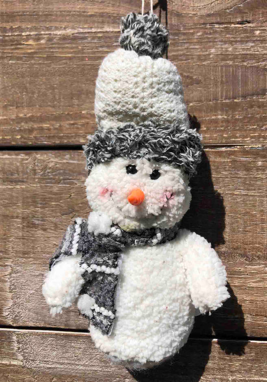 Silver Snowman Ornament