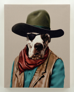 Cowboy Dog Pets Rock Canvas Art – Gifts from Neverland